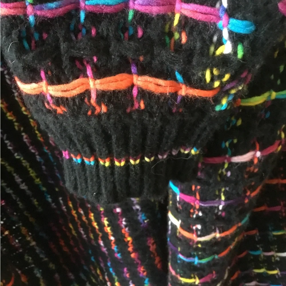 Multicolor Fringe Knit Coat - Picture 5 of 10